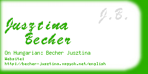 jusztina becher business card